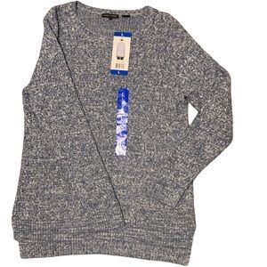 Jeanne Pierre Denim Combo Sweater NWT